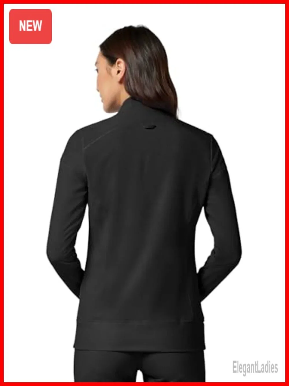 Women's Zip Front Scrub Jacket 4-Way Stretch Moisture Wicking Knit Panels
